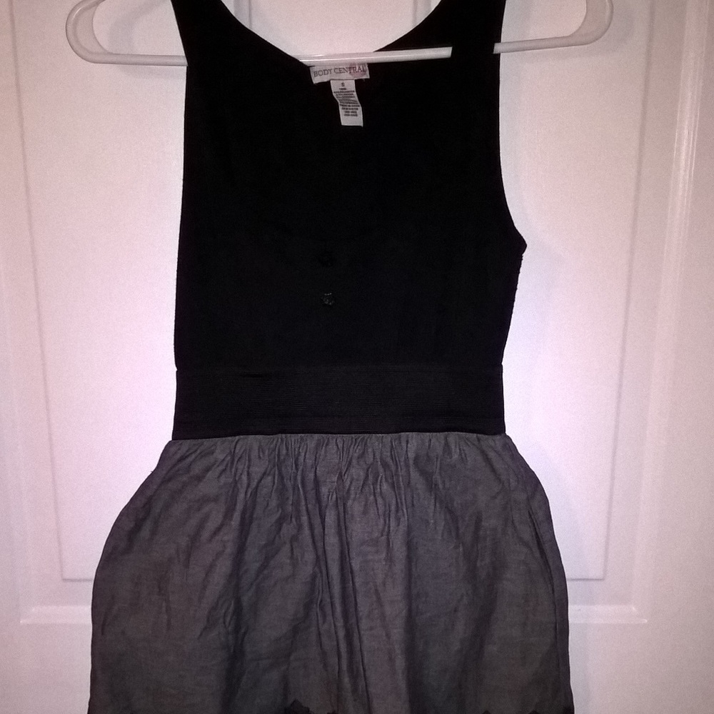 Black and grey tank dress